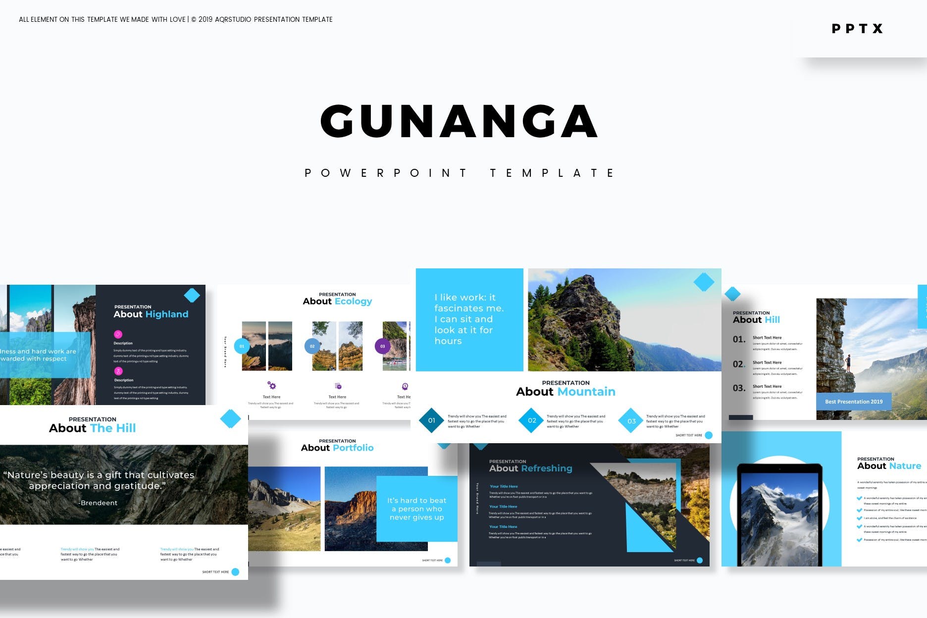 旅游景点介绍PPT幻灯片模板下载 Gunanga – Powerpoint Template插图