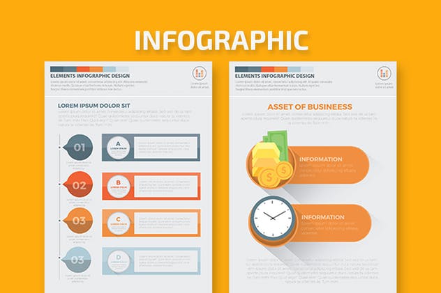商业策划/业务数据信息图表元素设计模板 Business Infographics A4 Template Design插图3