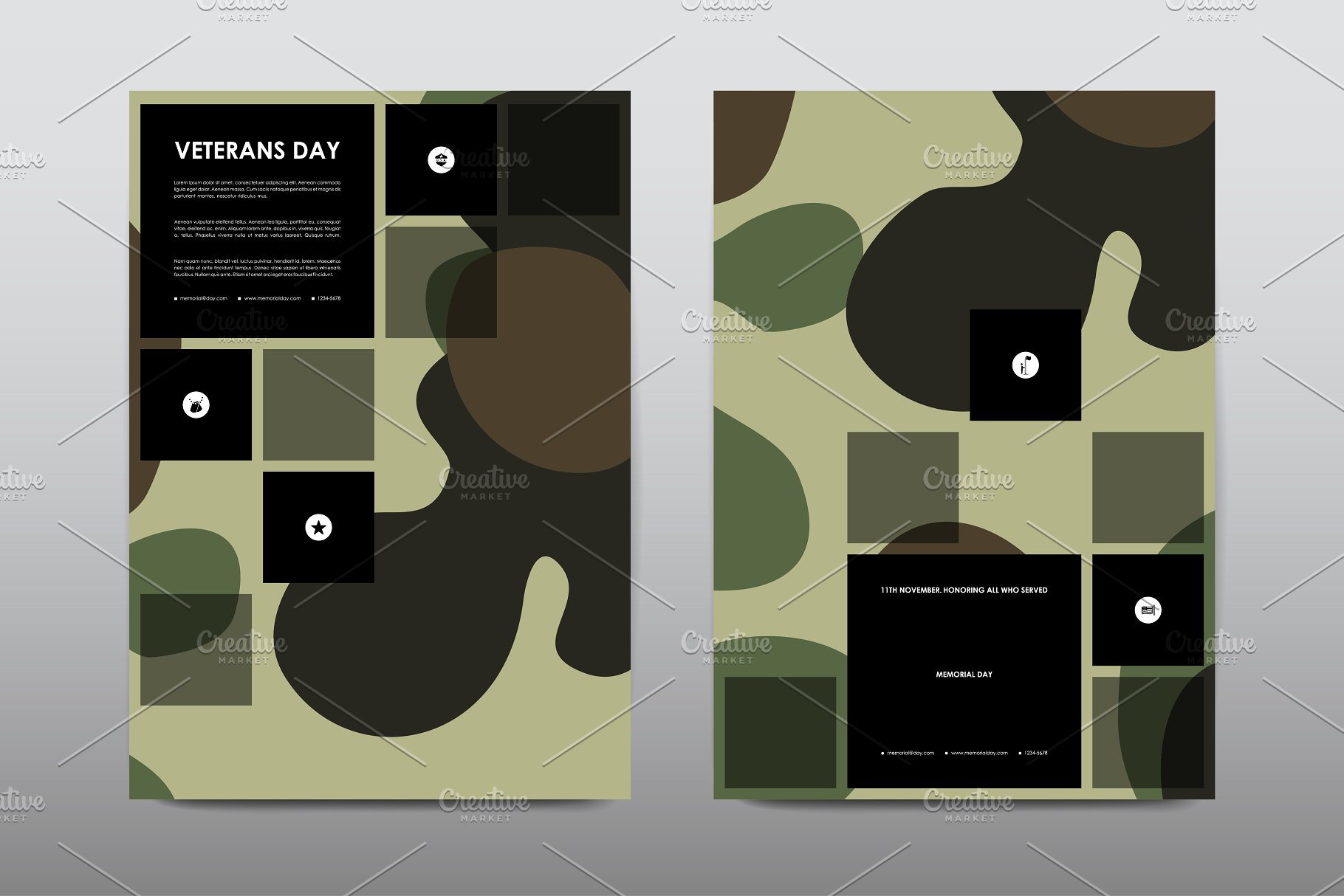 40+老兵节军人宣传小册模板 Veteran’s Day Brochures Bundle插图7