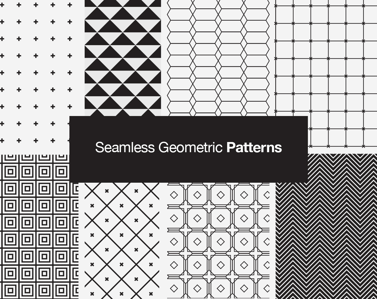 几何矢量图案无缝纹理素材 Seamless Geometric Vector Patterns插图