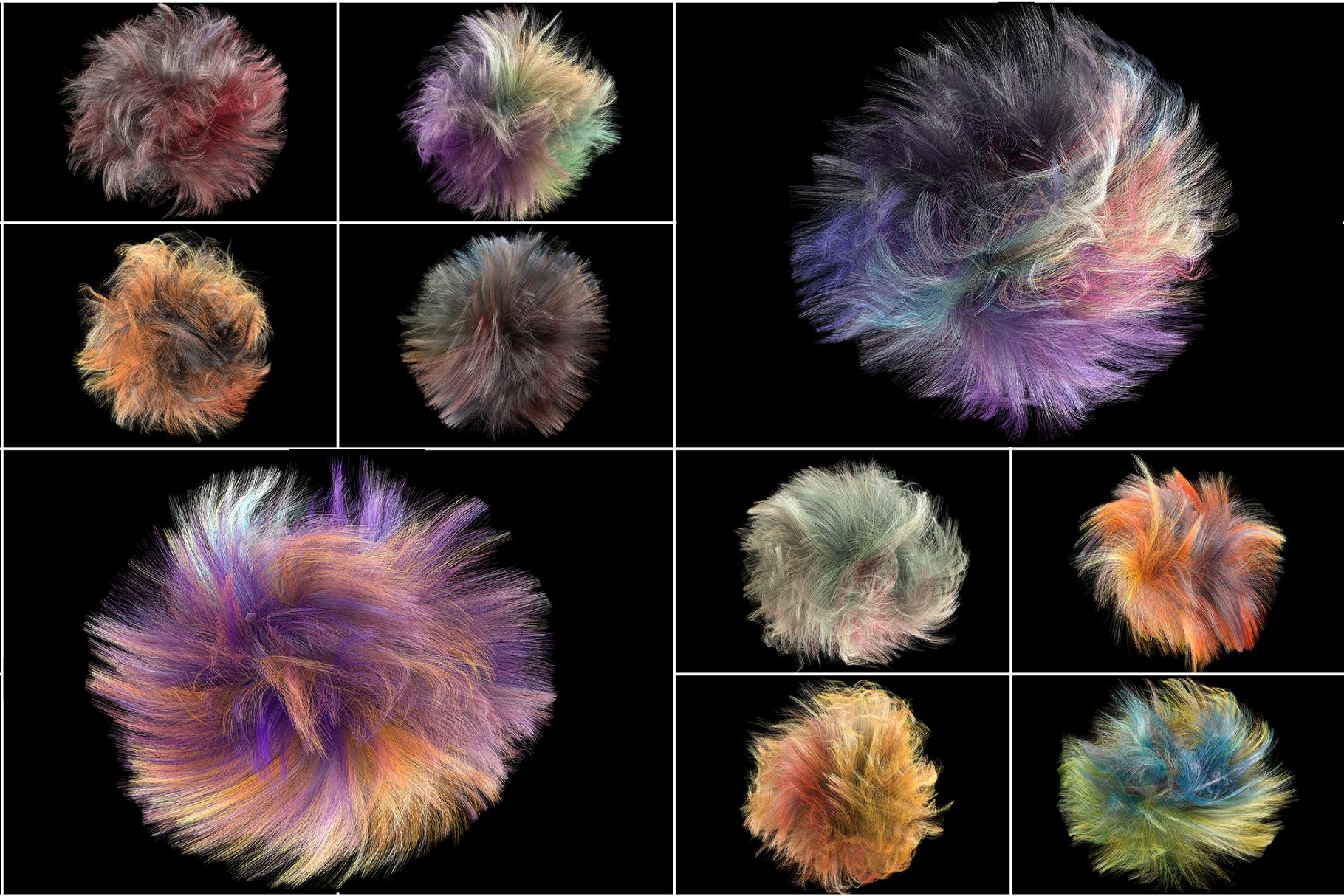 超现实抽象彩色绒毛球叠层背景纹理 Fluffy Balls插图4