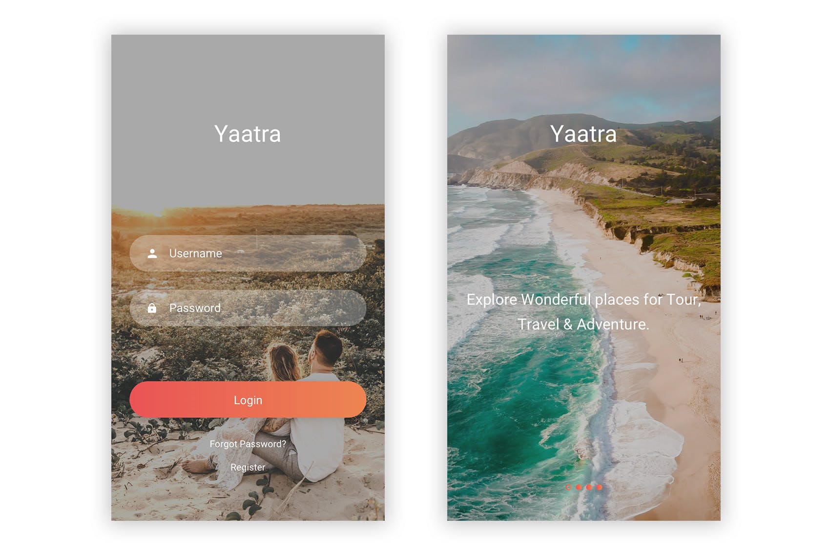 旅游旅行APP应用用户交互界面UI套件PSD模板 Yaatra – Travel & Tour UI Kit for Photoshop插图(1)