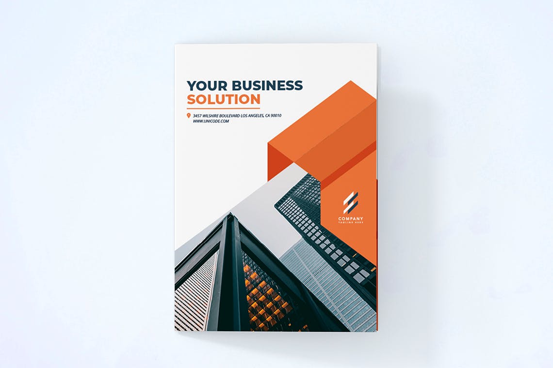 金融/贸易企业对折页宣传册设计模板 Bifold Brochure插图(1)