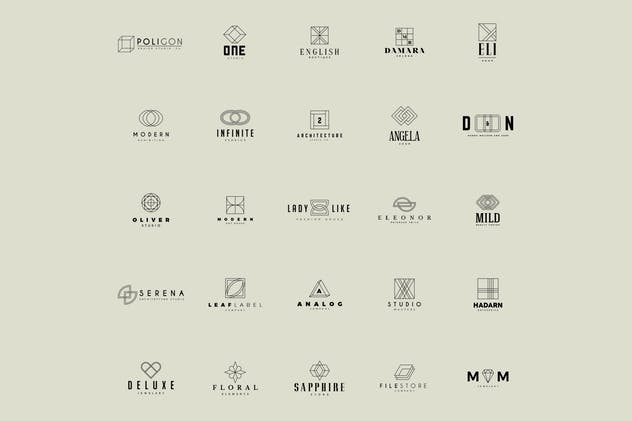 50个几何图形Logo设计模板V1 50 Geometric Logos Vol.1插图(2)