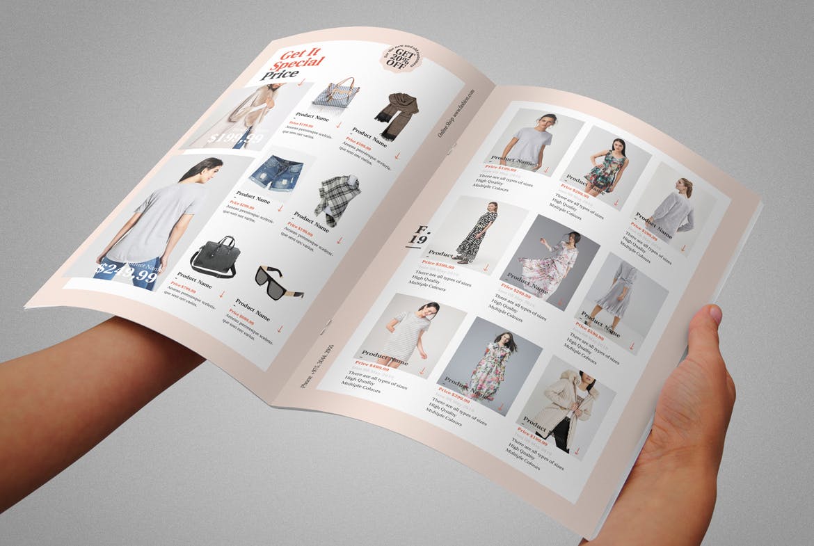 高端服装品牌新装上市画册/产品目录设计模板 Fashion Bifold Brochure插图(1)