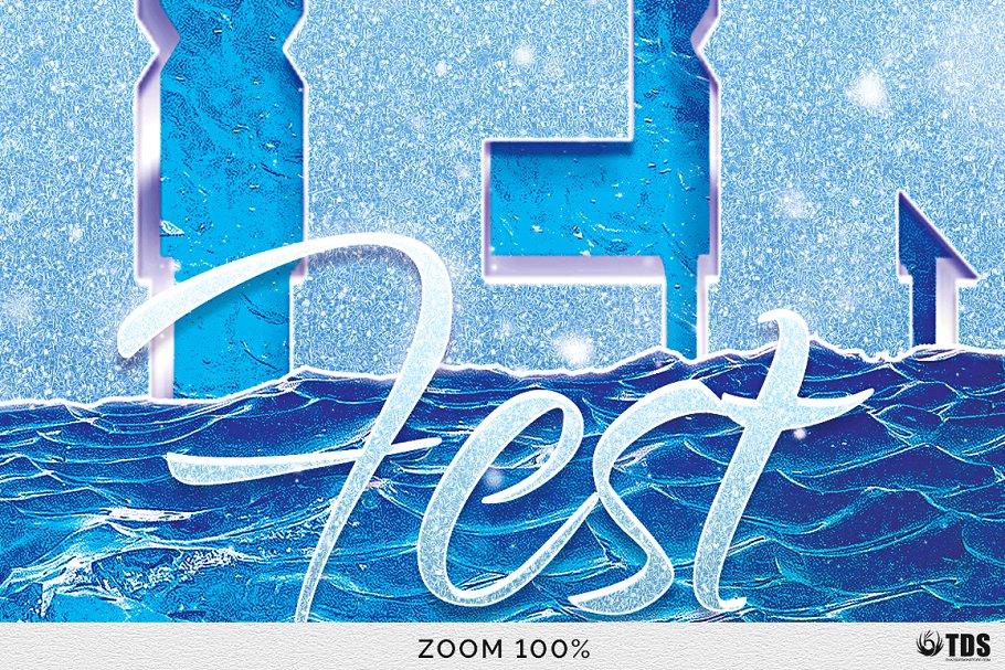 冬季DJ音乐节活动宣传单PSD模板V2 Winter Festival Flyer PSD V2插图(7)