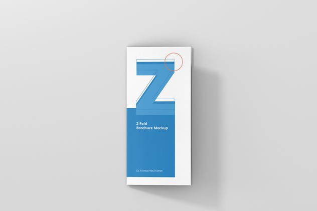 高品质DL三折页宣传册样机模板 DL Z-Fold Brochure Mockup – 99x210mm插图(8)