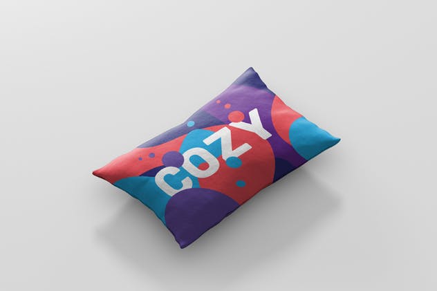 时尚多彩矩形卧室沙发枕头样机 Pillow Mockup – Rectangle插图6