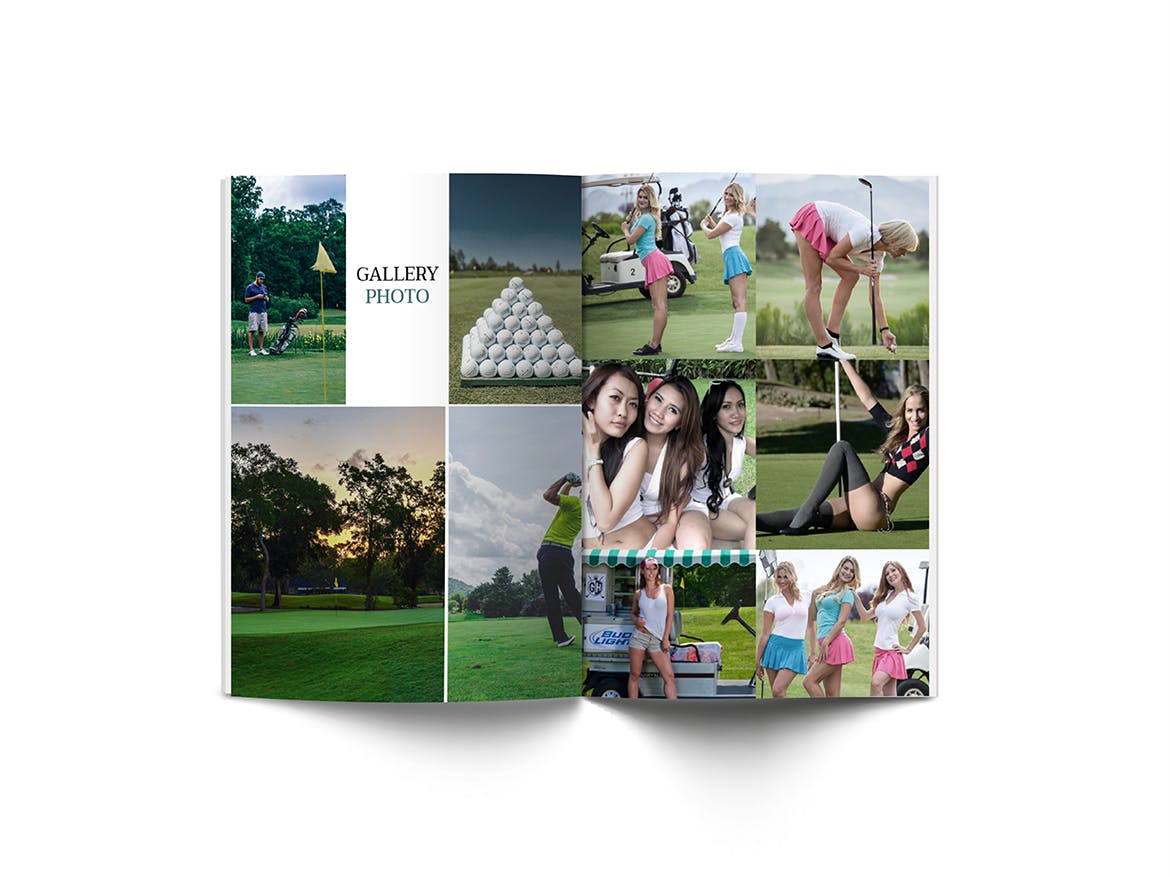 高尔夫俱乐部简介宣传画册设计模板 Golf A4 Brochure Template插图9