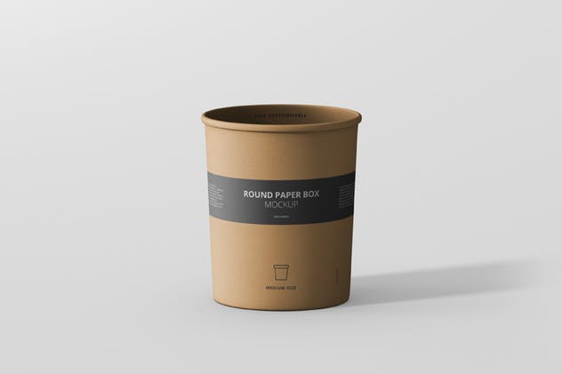 茶叶/咖啡中等尺寸纸筒包装样机模板 Paper Box Mockup Round – Medium Size插图(4)