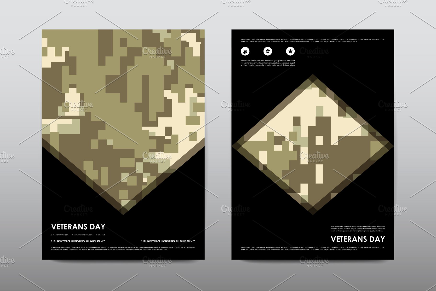 40+老兵节军人宣传小册模板 Veteran’s Day Brochures Bundle插图9