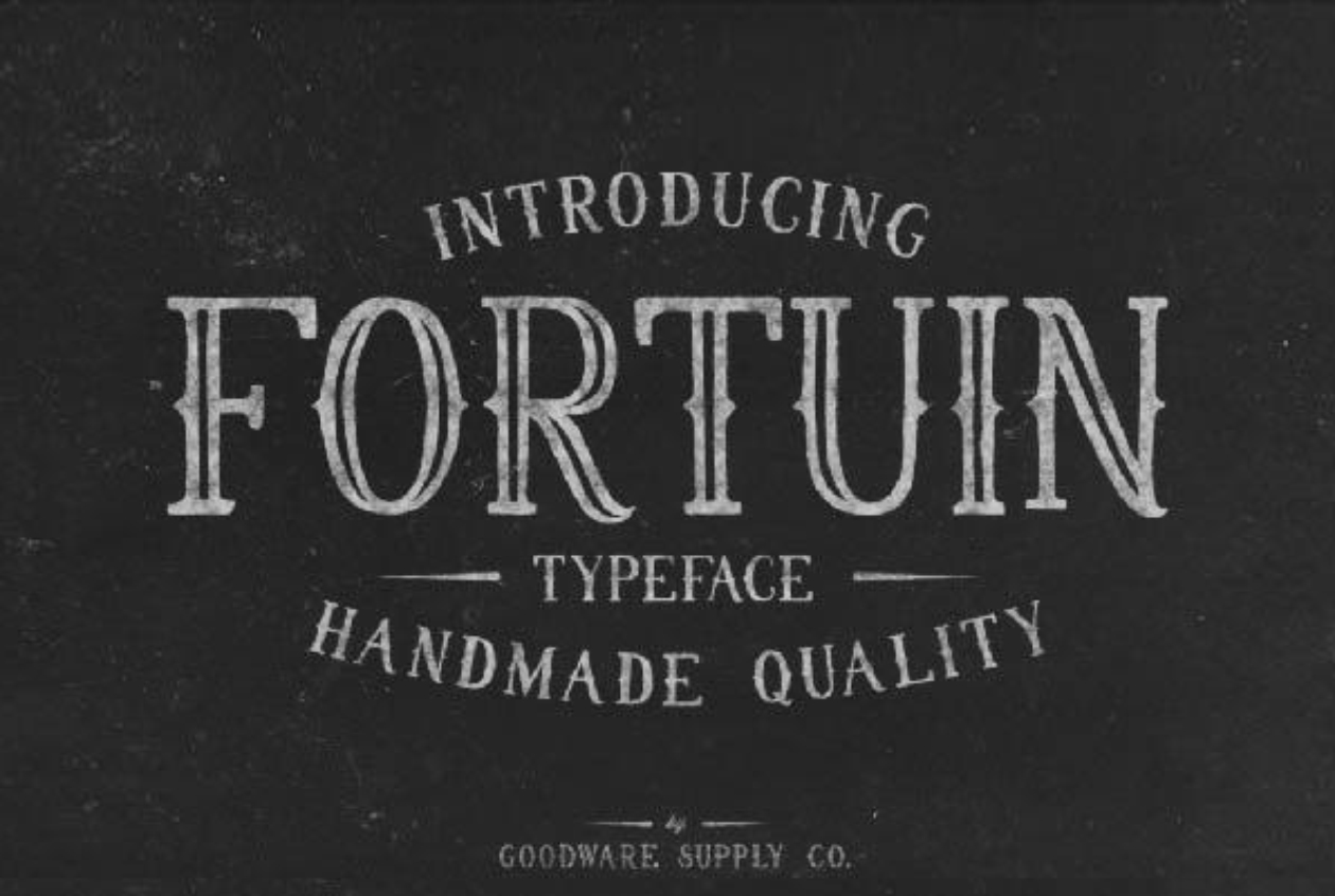 手工绘制复古风格英文字体 Fortuin Font插图