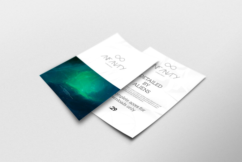 传单双面设计图平铺视图样机02 Flyer Mockup 2