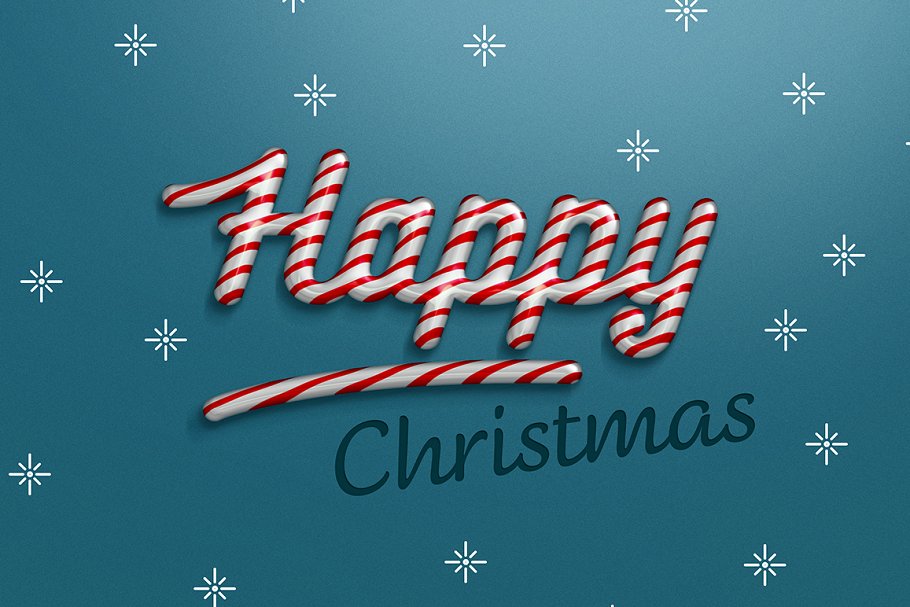 圣诞节日气氛创意海报字体PS图层样式 Christmas text effect插图2