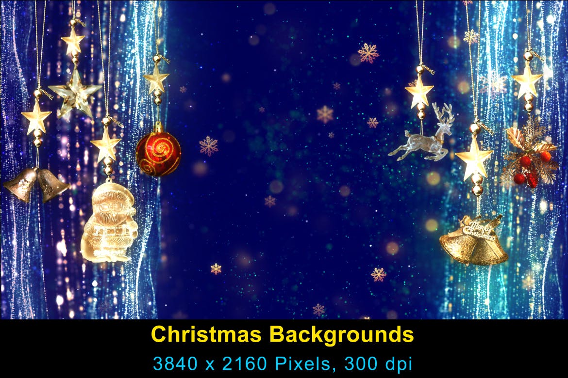 高清圣诞节灯饰背景素材v5 Christmas Background 5插图(1)