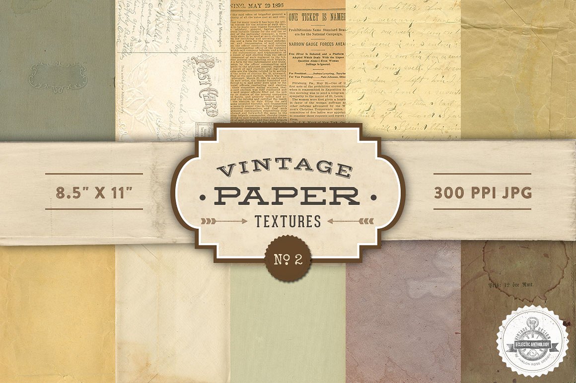 复古纸张图案纹理 Vintage Paper Textures – No. 2插图(1)