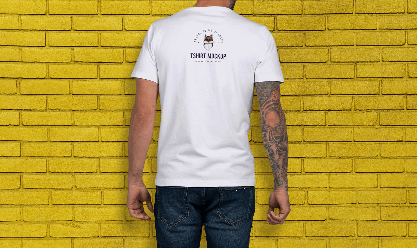 男士V领T恤设计模特上身服装效果图样机模板 T-shirt Mockup插图(4)