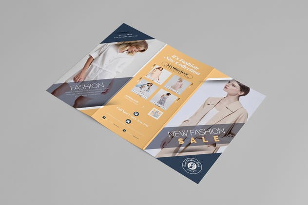 时尚店铺促销三折页传单设计模板 Fashion Sale Trifold Brochure插图3