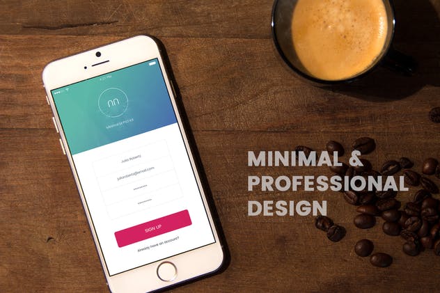 极简主义手机APP登陆界面UI套件 UU – Minimal Mobile UI Kit Part 03 Sign Up form插图(3)