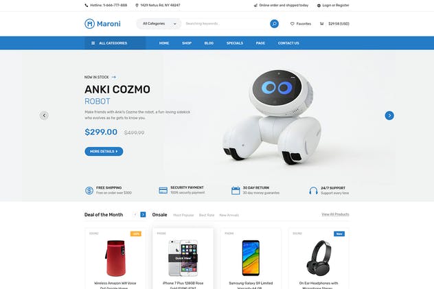 多用途电子商务网站设计UI套件 Maroni | Multipurpose Electronics eCommerce PSD Te插图(1)