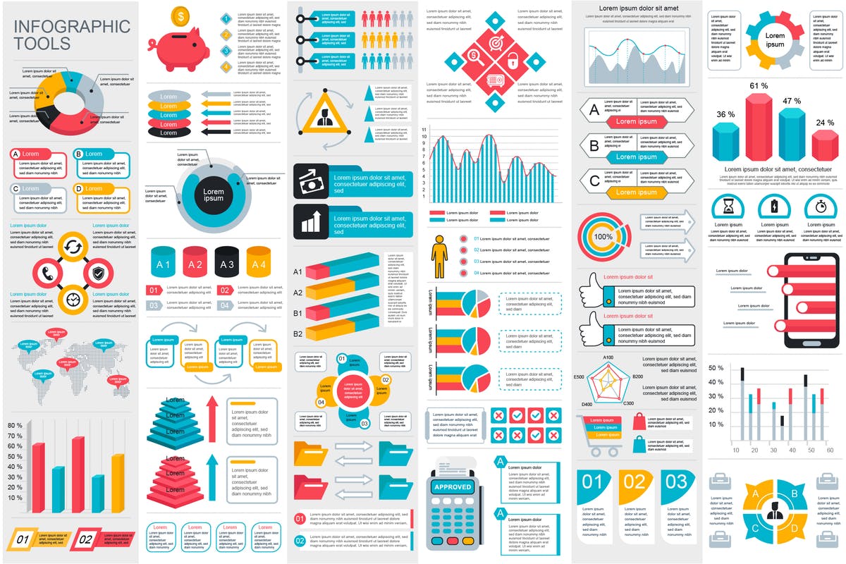 市场调研数据统计信息图表幻灯片设计元素 Infographic Elements插图