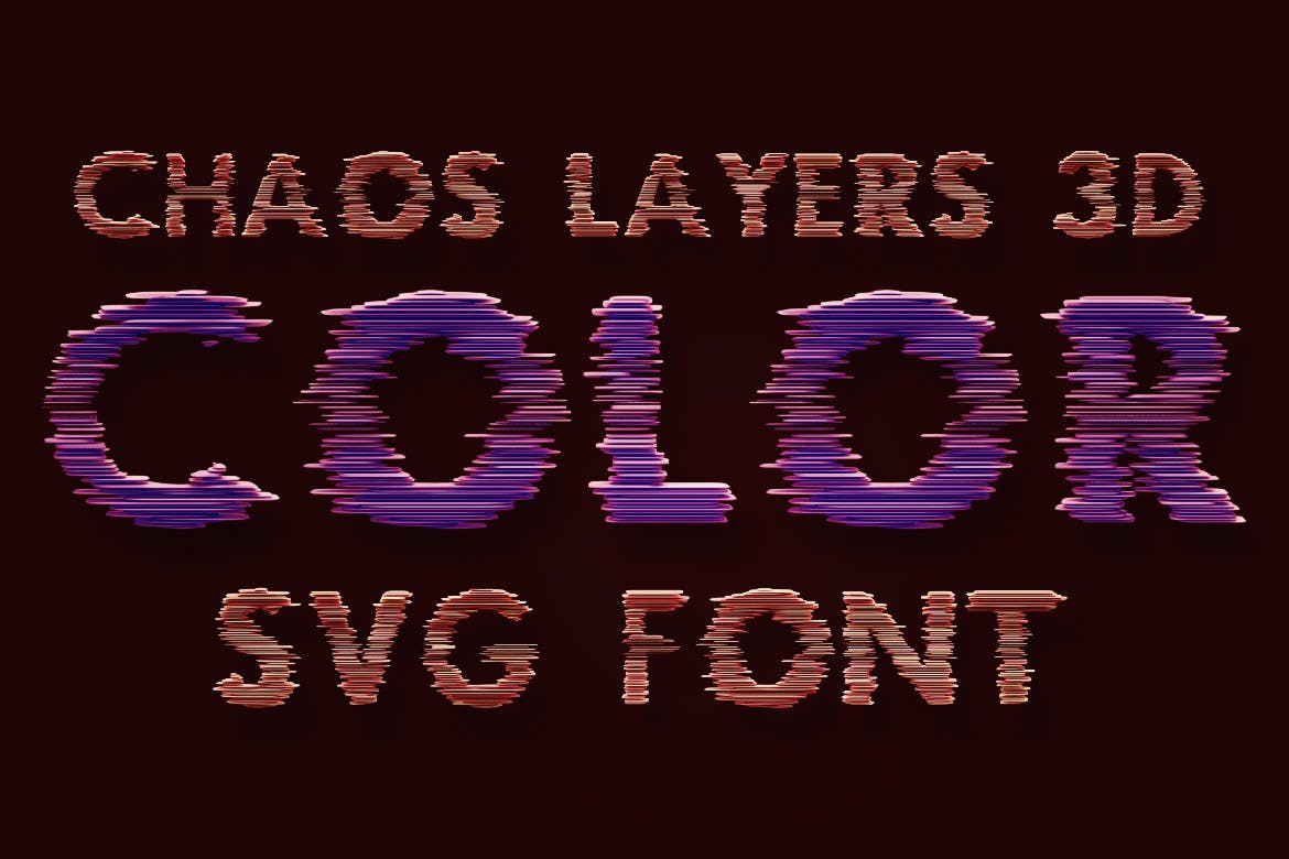 混沌分层彩色装饰字体 Chaos Layers Color Font插图1