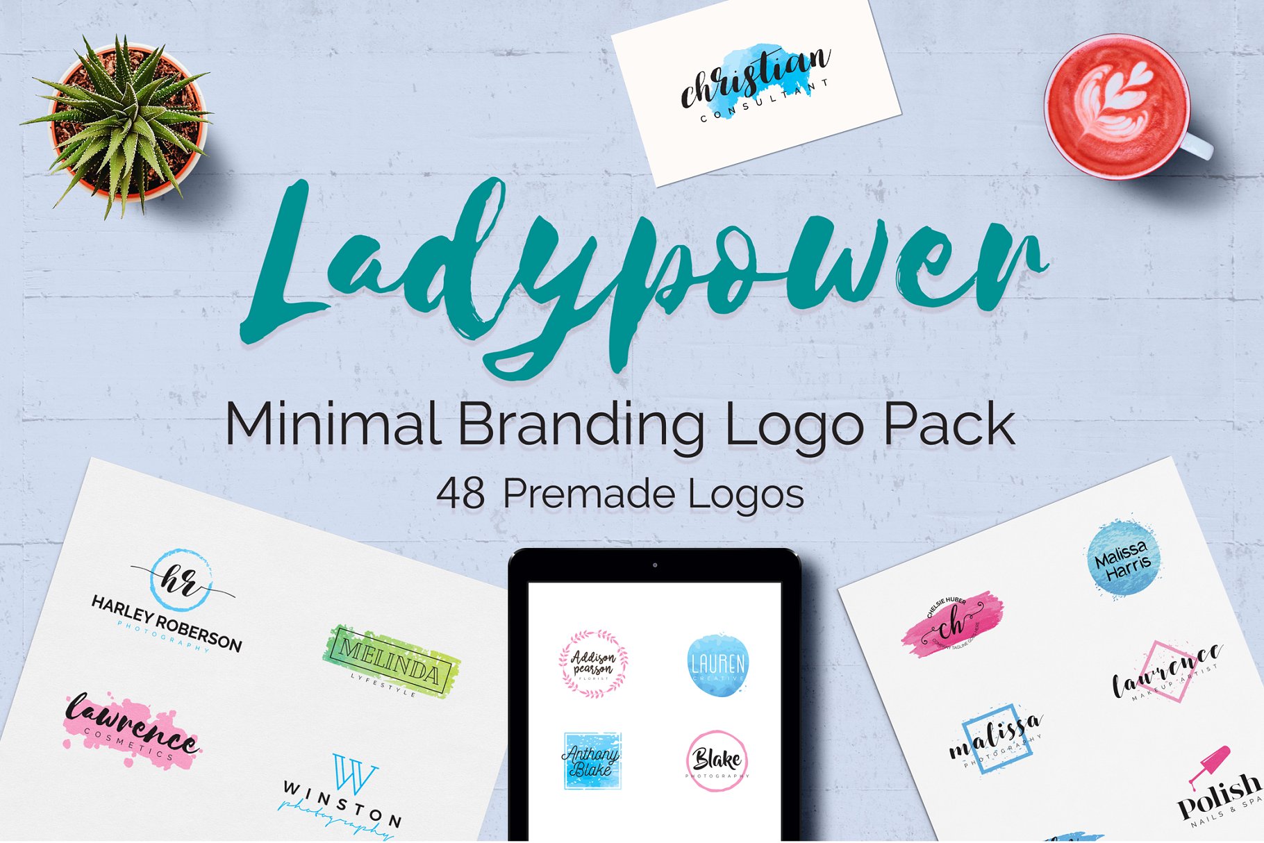 女性品牌商标设计Logo设计模板合集 LADYPOWER Feminine Branding Logo Set插图