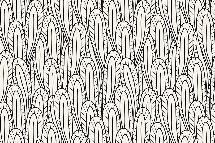 各种各样的树叶图案无缝纹理 Leaves Seamless Patterns Set插图(2)