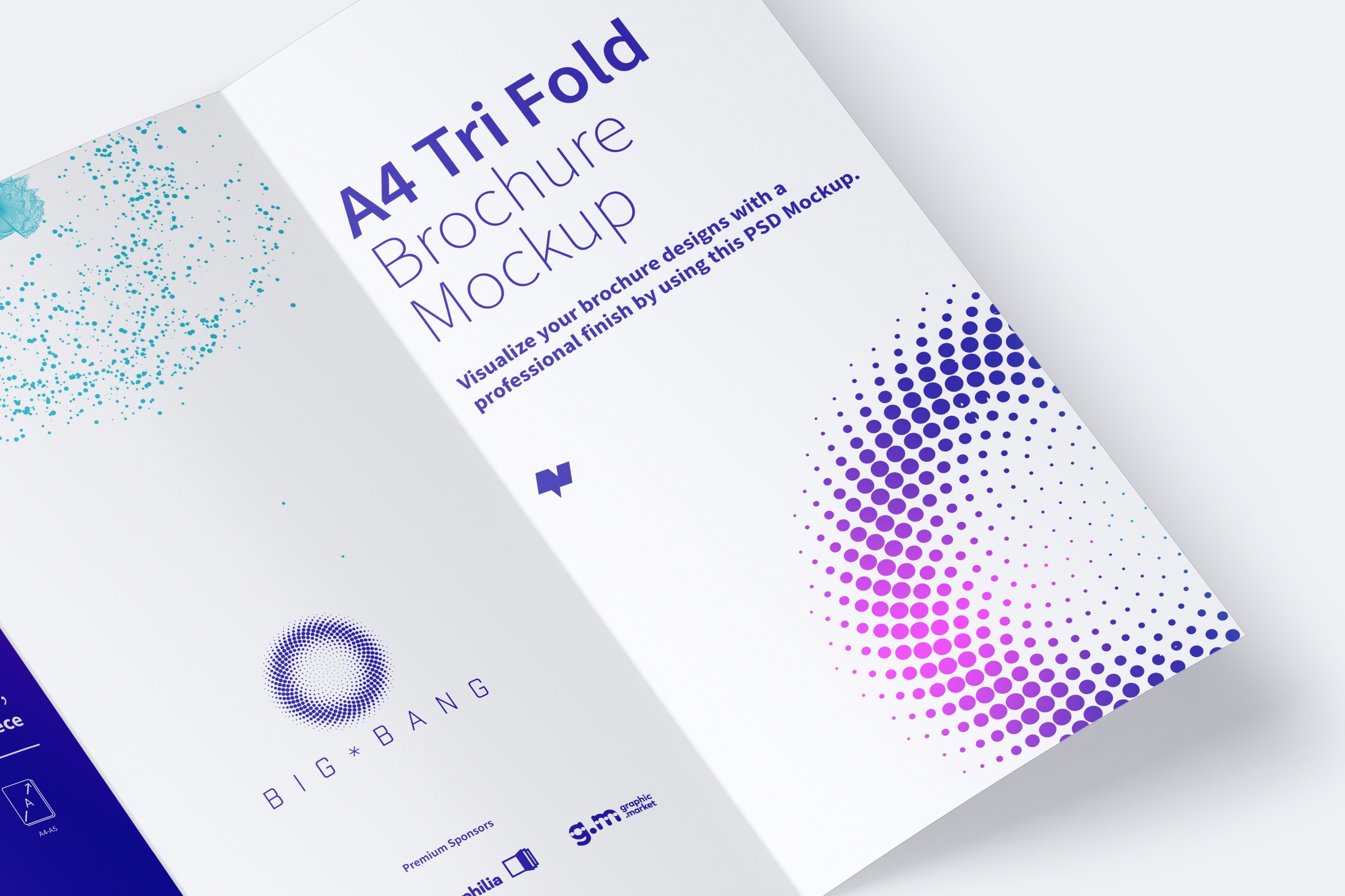 A4尺寸三折页宣传传单设计效果图样机01 A4 Trifold Brochure Mockup 01插图(4)