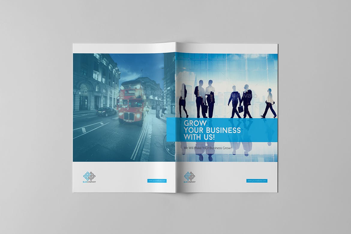 蓝色背景信息科技公司企业画册设计模板 Blue Corporate Brochure插图(12)