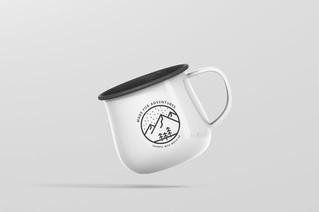 高分辨率圆形珐琅杯子样机 Round Enamel Mug Mockup插图(3)