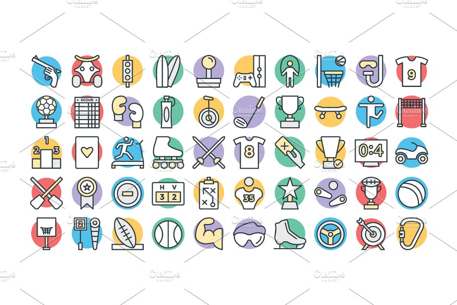 125+运动主题矢量图标 125+ Sports Vector Icons插图(2)