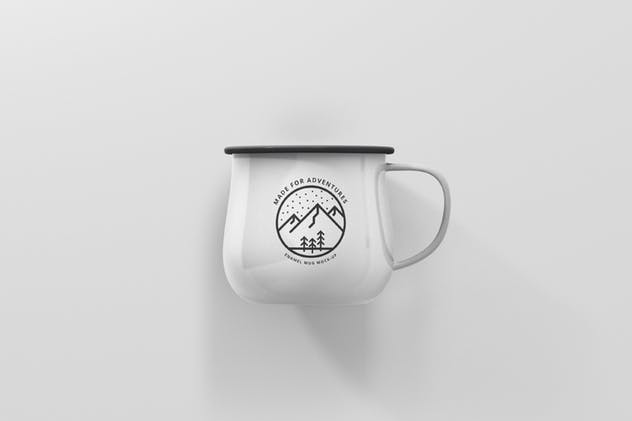 高分辨率圆形珐琅杯子样机 Round Enamel Mug Mockup插图(10)