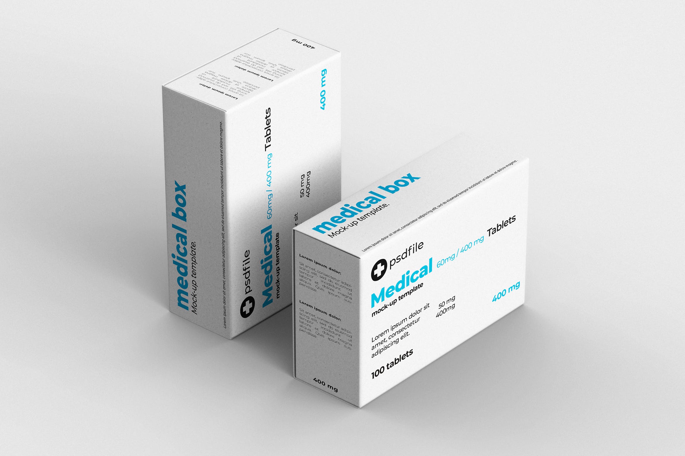 药品包装盒外观设计效果图样机 Medical Box Mock-Up Template插图