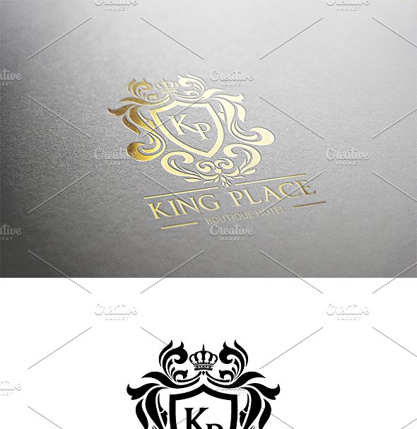 国王广场酒店Logo模板  King Place Hotel Logo插图(1)