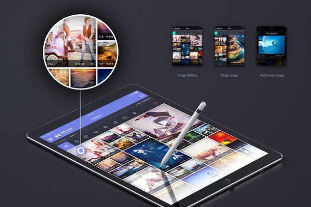 平板电脑APP应用UI界面设计模板 InSpired – iPad & Tablet App Design UI Kit插图(5)