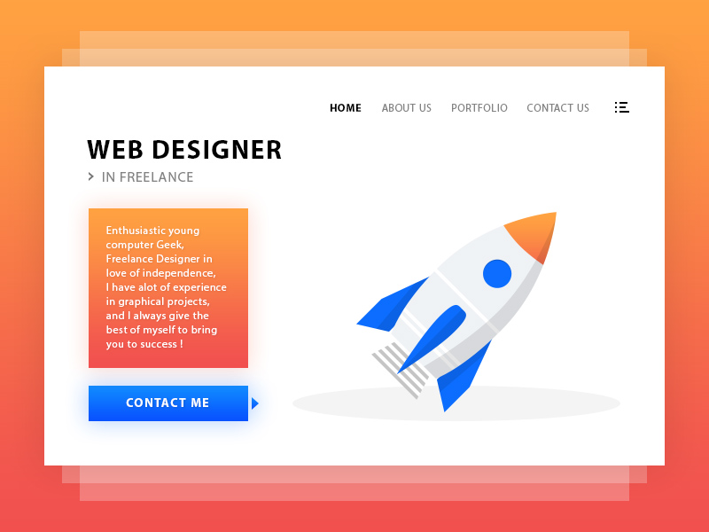 网页设计师简历展示站点设计 Web Designer Profile Page插图