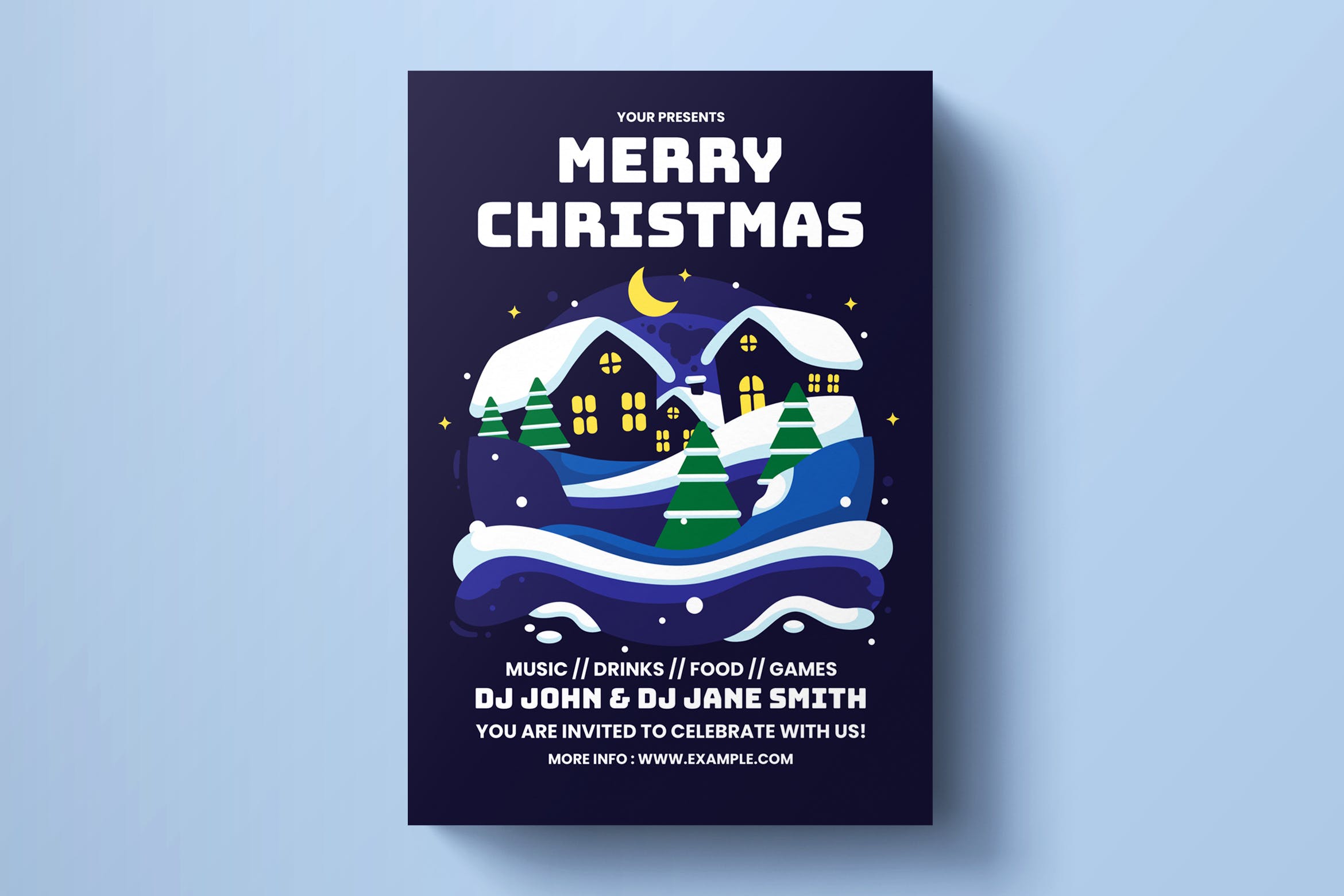 圣诞节庆祝活动海报传单设计模板素材 Christmas Flyer Template插图