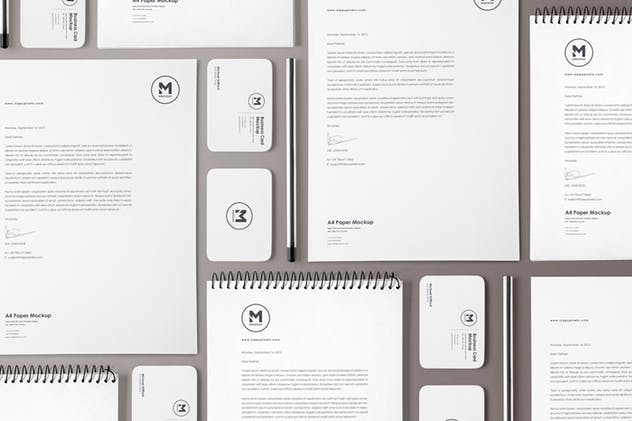 4组企业办公文具等距场景品牌样机套装 4 Stunning Stationery Mockups Set插图(4)