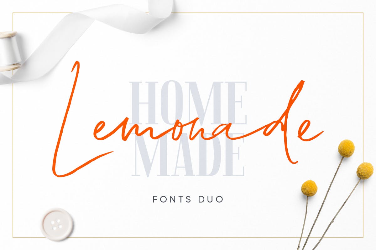 二重奏连体英文＆衬线字体 Lemonade Fonts Duo插图