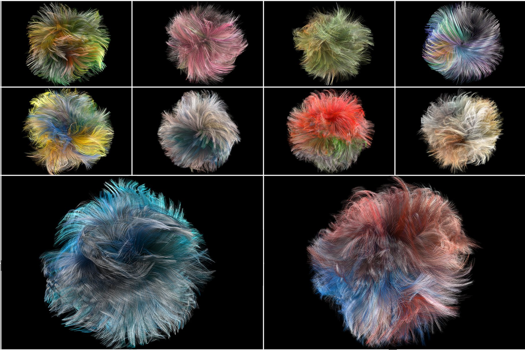 超现实抽象彩色绒毛球叠层背景纹理 Fluffy Balls插图(3)