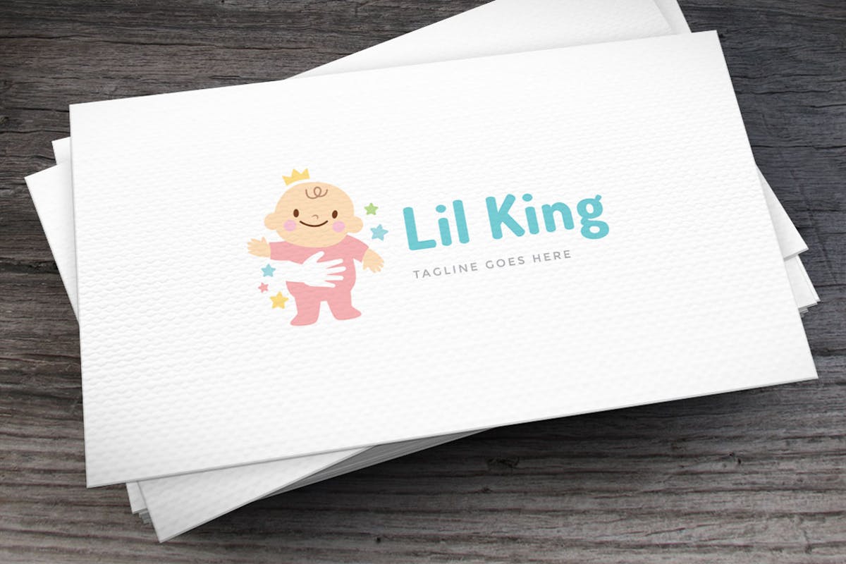 可爱婴儿图形幼婴品牌Logo标志设计模板 Little King Logo Template插图
