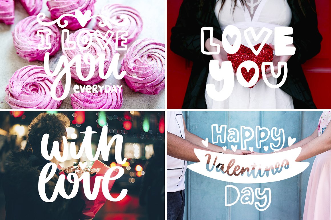 30幅情人节和爱情主题相关的字体图形剪贴画模板插图(2)