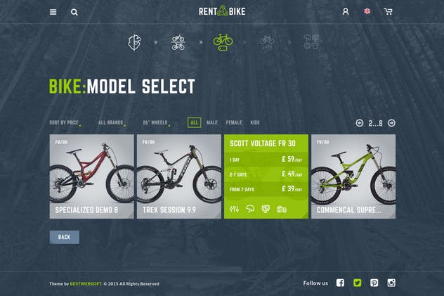 共享单车网页设计PSD模板 Rent a Bike – Rental & Booking PSD Template插图(4)