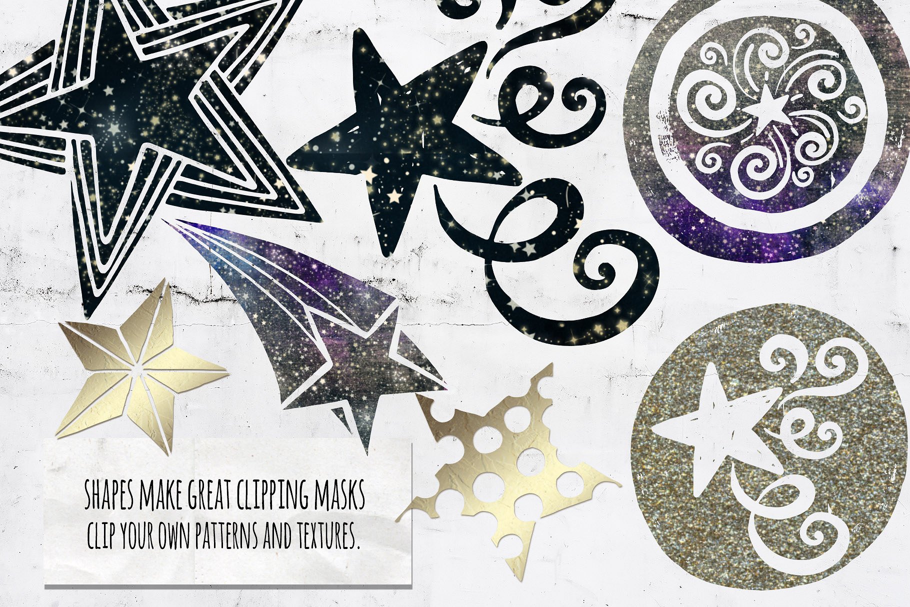 星星涂鸦图案剪贴画 Star PNG Vector, Star Doodle ClipArt插图(3)