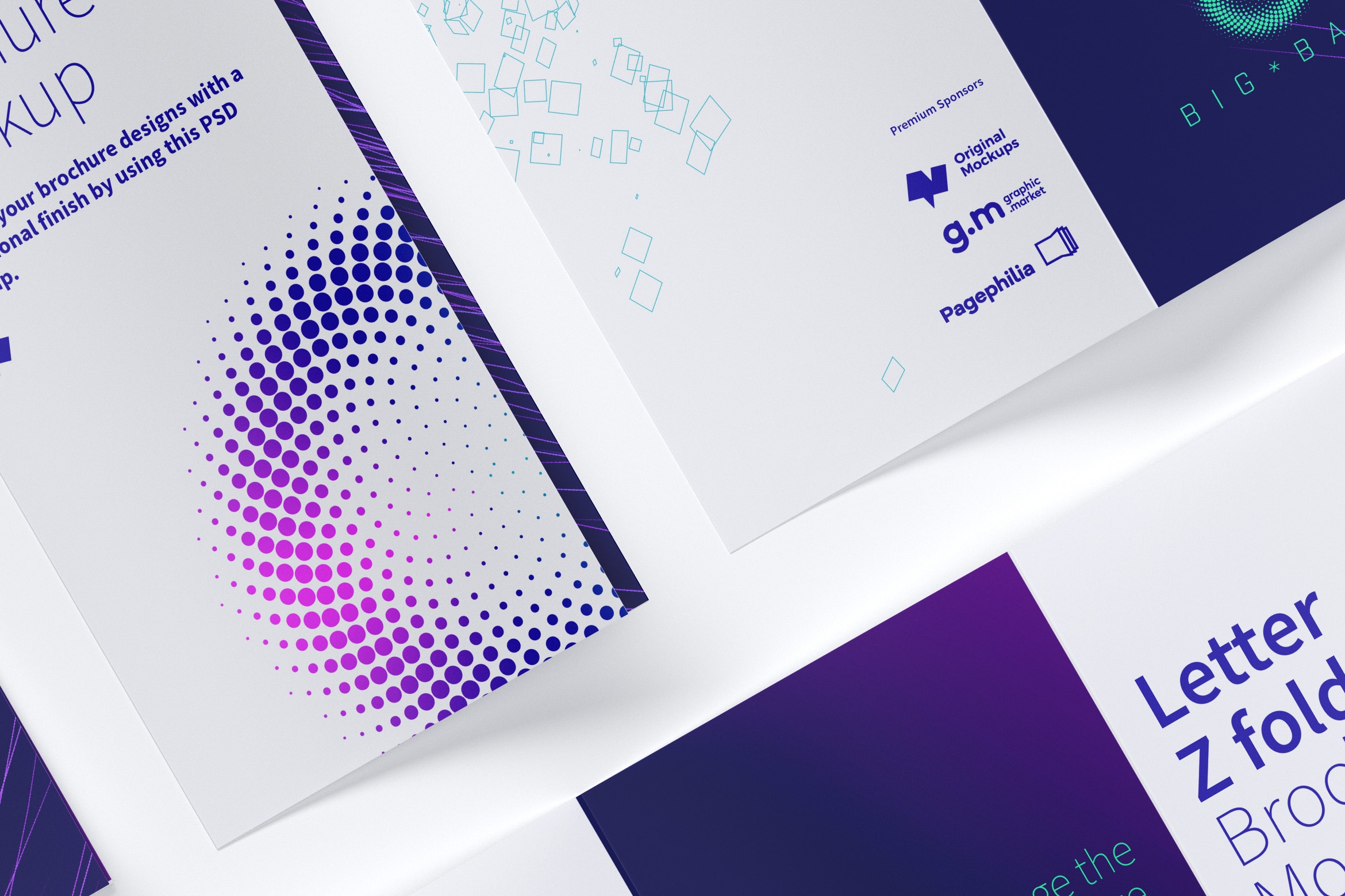 信纸规格三折页折叠小册子传单设计效果图样机05 Letter Z Fold Brochure Mockup 05插图3