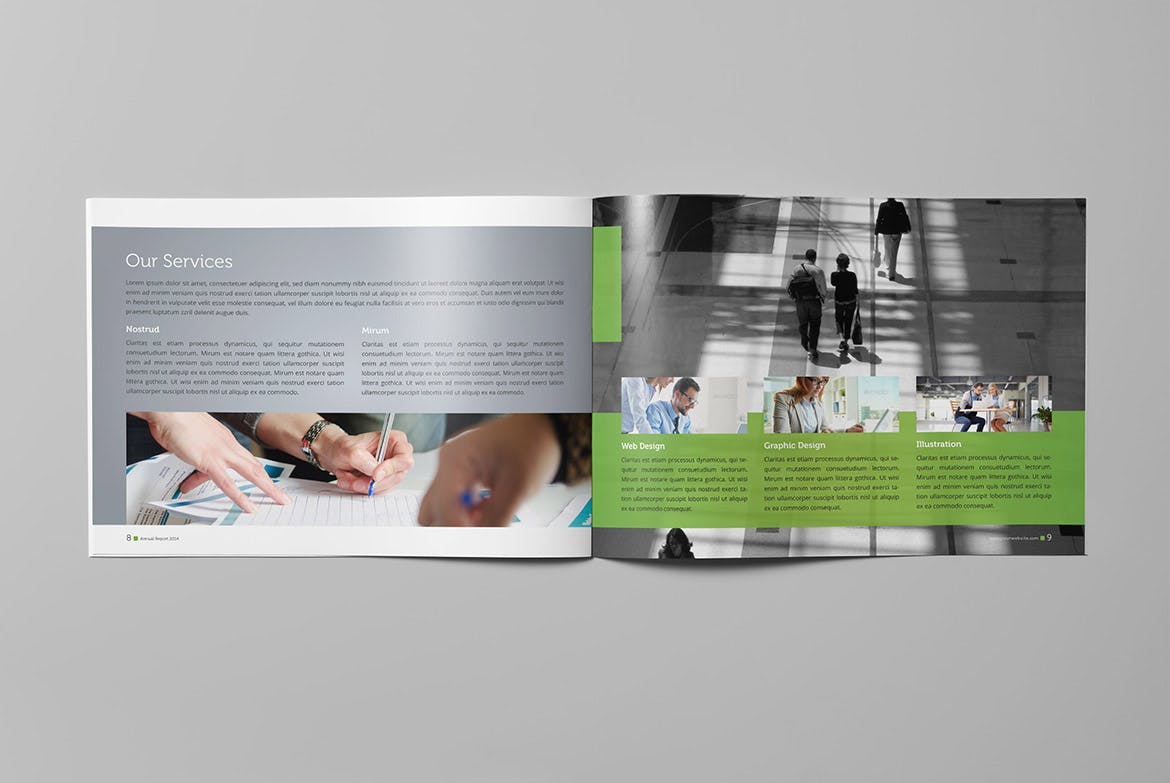 企业年度报告/行业分析报告设计模板 Annual Report Landscape插图(5)