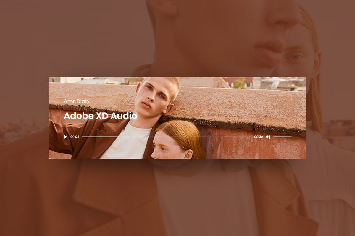 音乐播放器网站小挂件UI设计模板 Audio Player Widget – Adobe XD插图