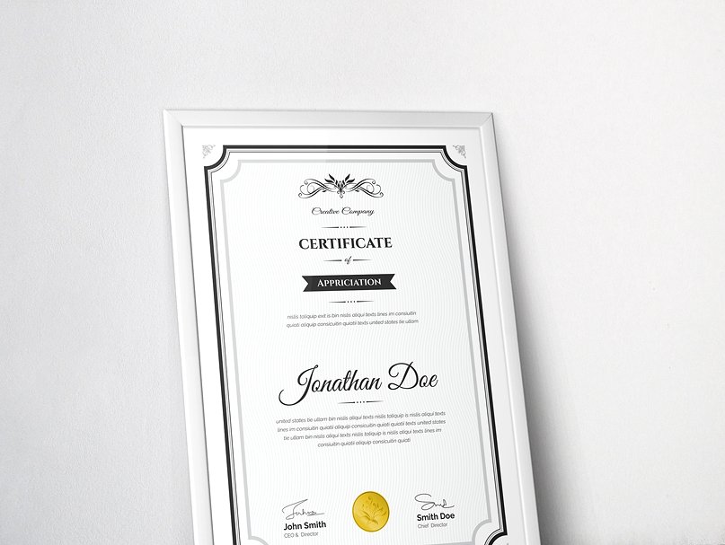 经典证书颁奖授权文件模板 Clean Certificate Template插图