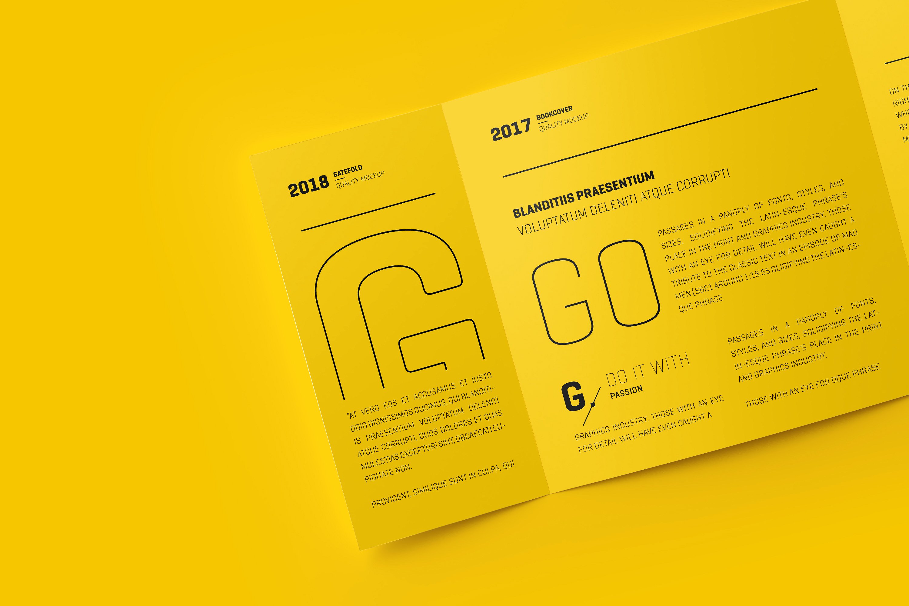 方形折页小册子展示样机下载 Square Gatefold Brochure Mockup-[psd]插图(6)